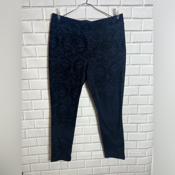 ROZ&ALI women blue printed leggings /size LP - Picture 2 of 6